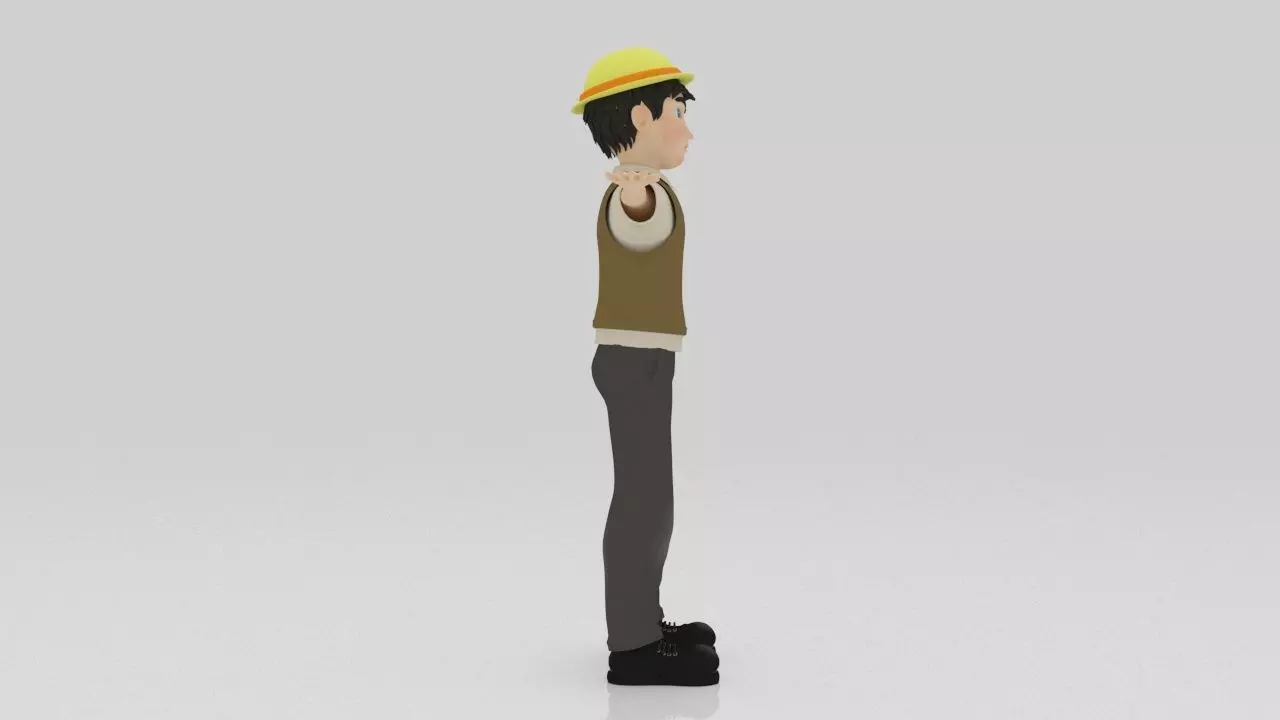 Character Street Bone Rigged  Low-poly 3D model_4