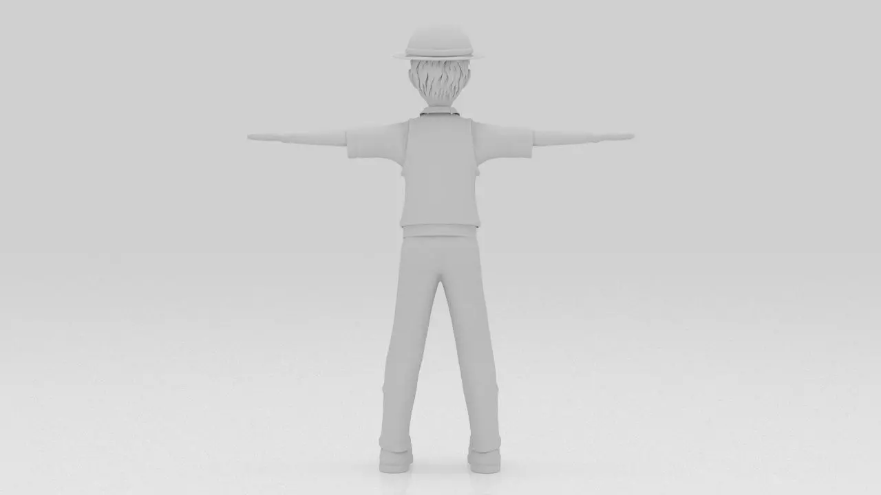 Character Street Bone Rigged  Low-poly 3D model_7