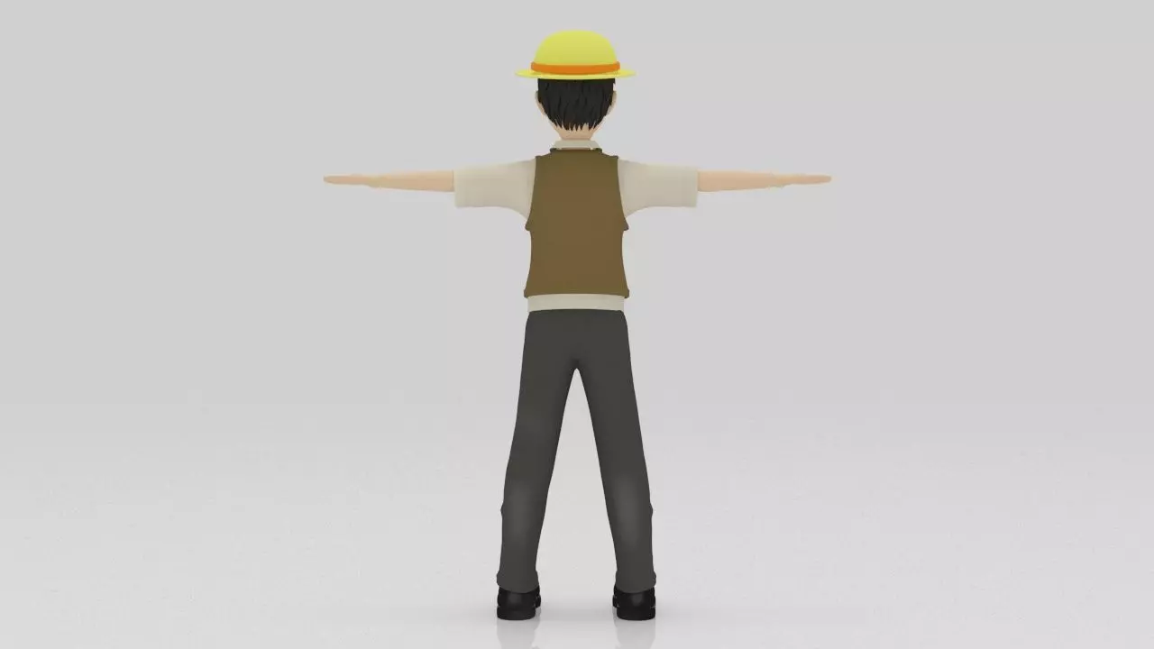 Character Street Bone Rigged  Low-poly 3D model_3