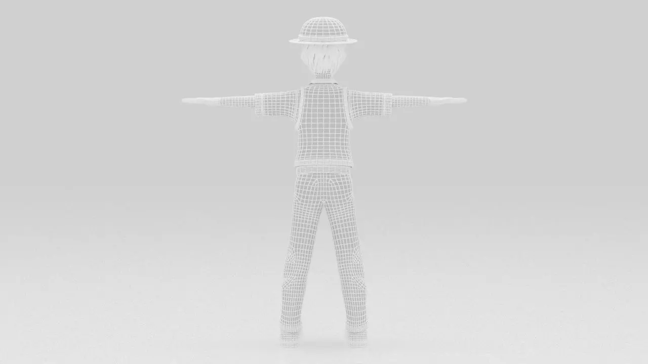 Character Street Bone Rigged  Low-poly 3D model_11