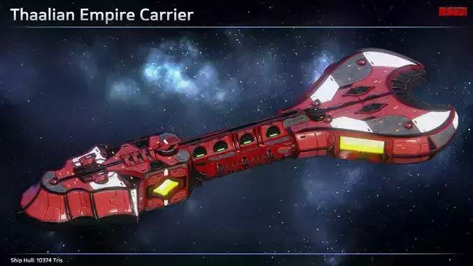 Spaceship Thaalian Empire Carrier Low-poly 3D model