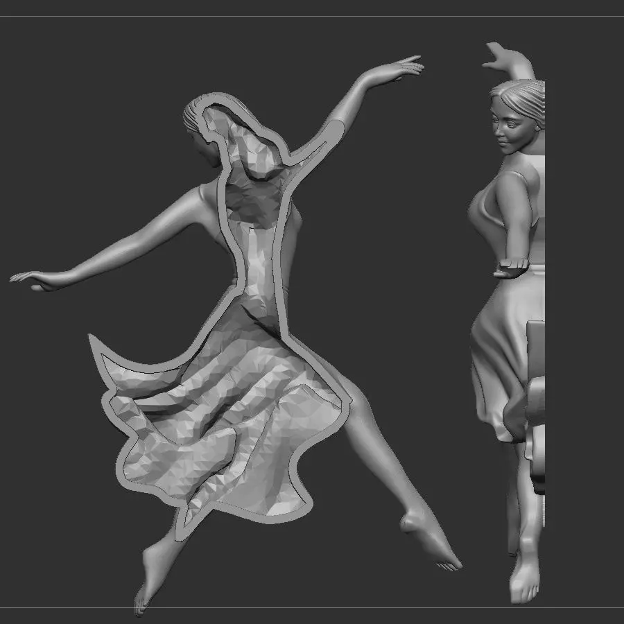 Dancing girl 3D print model_1