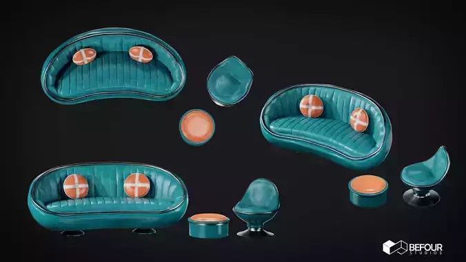 Retro Sofa Set