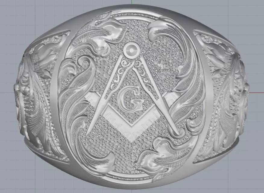 Mason ring 3D print model_0