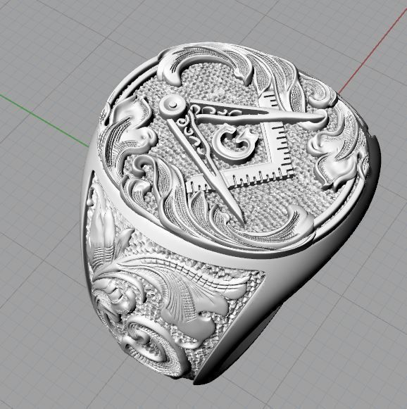 Mason ring 3D print model_1