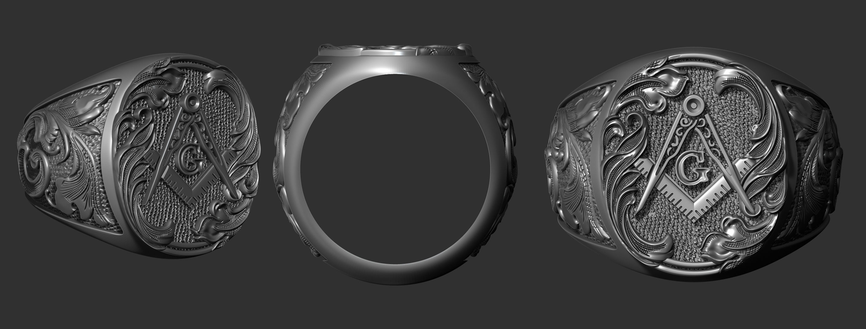 Mason ring 3D print model_2
