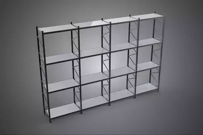 INDUSTRIAL WAREHOUSE METAL SHELVING ORGANIZED STORAGE RACK SHELF