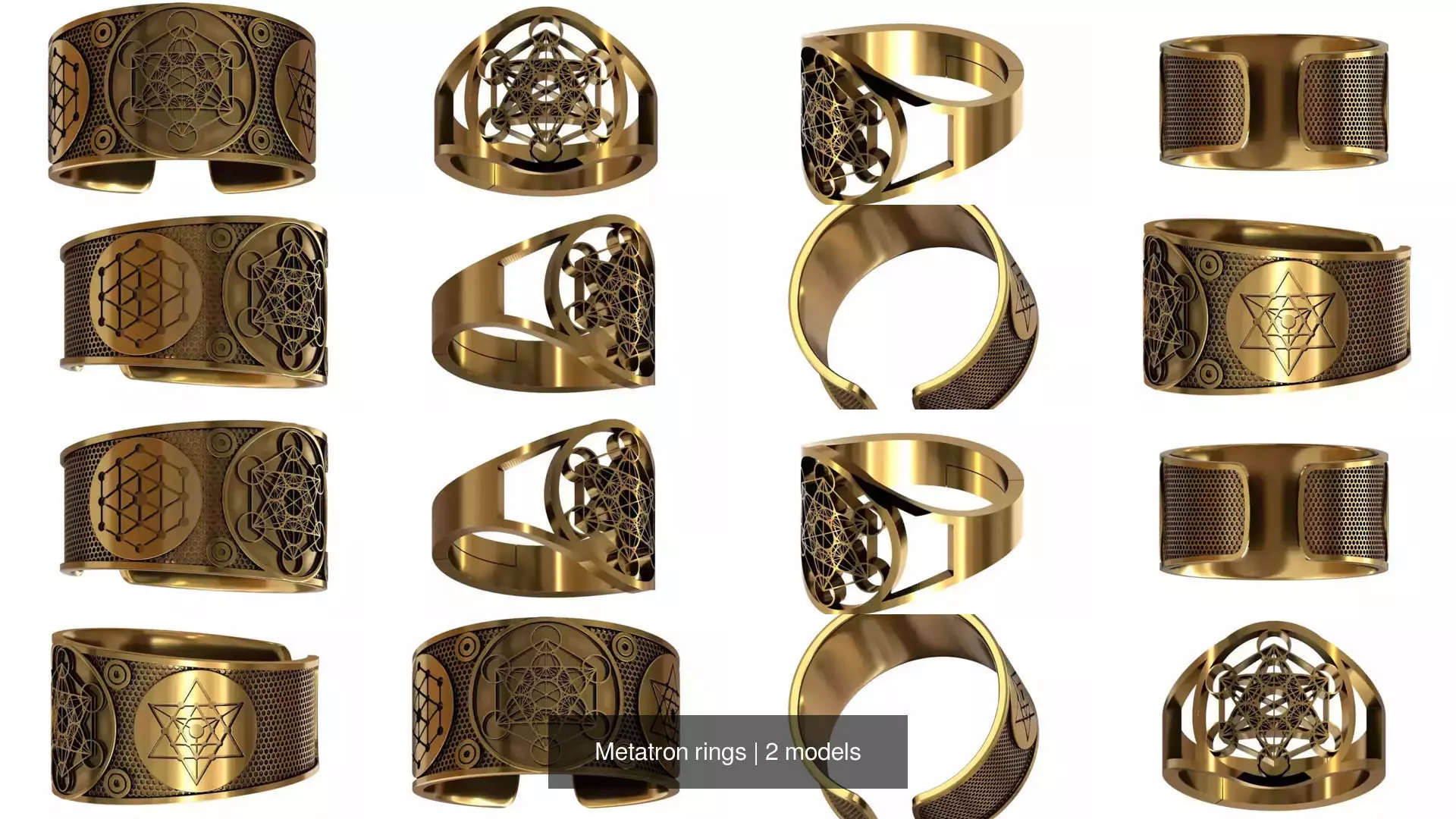 Metatron rings 3D Model Collection_0
