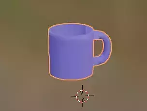 3d blue coloured cup
