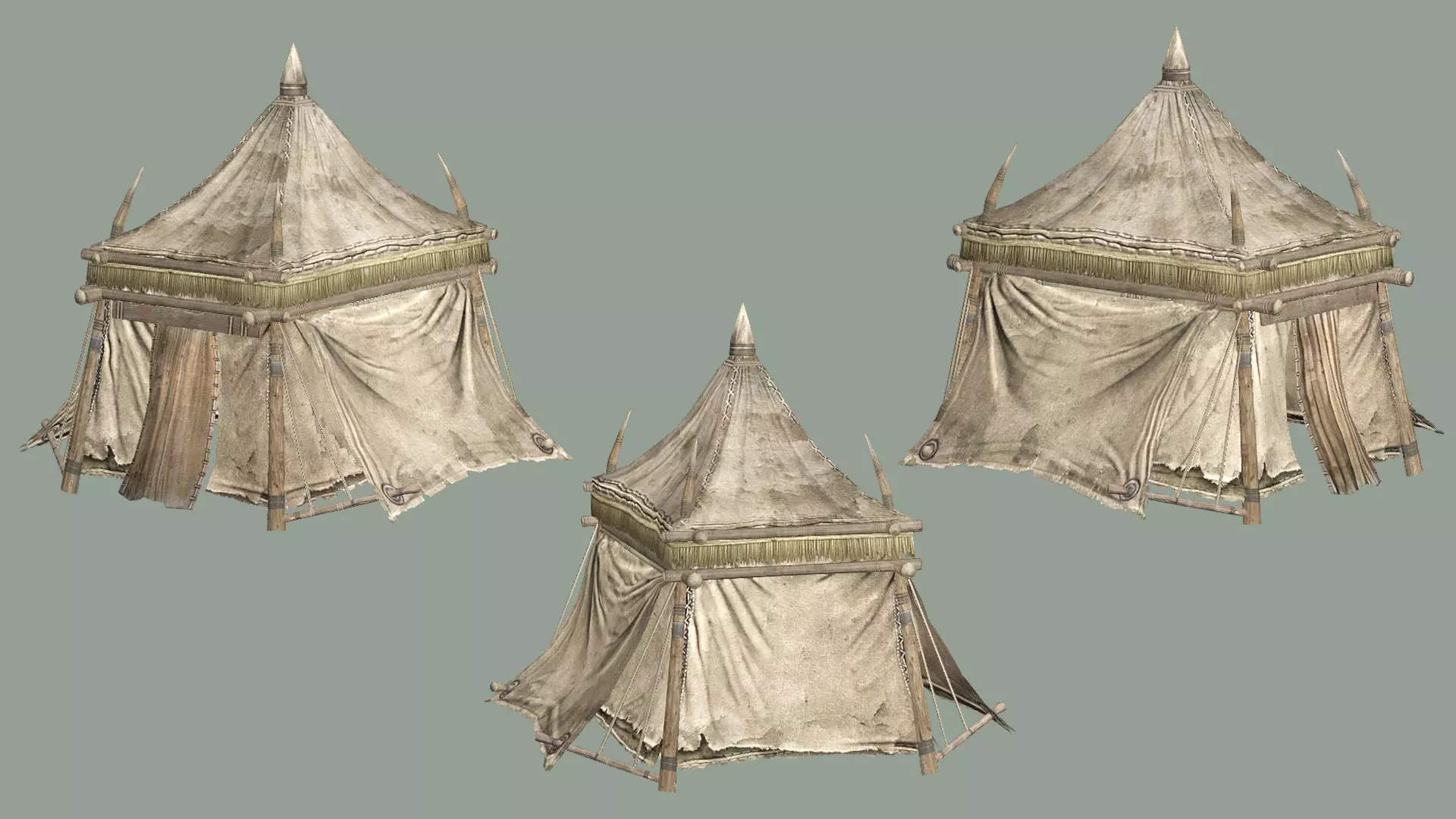 Medieval Market Tent Stalls Collection 3D Model Low-poly 3D model_18