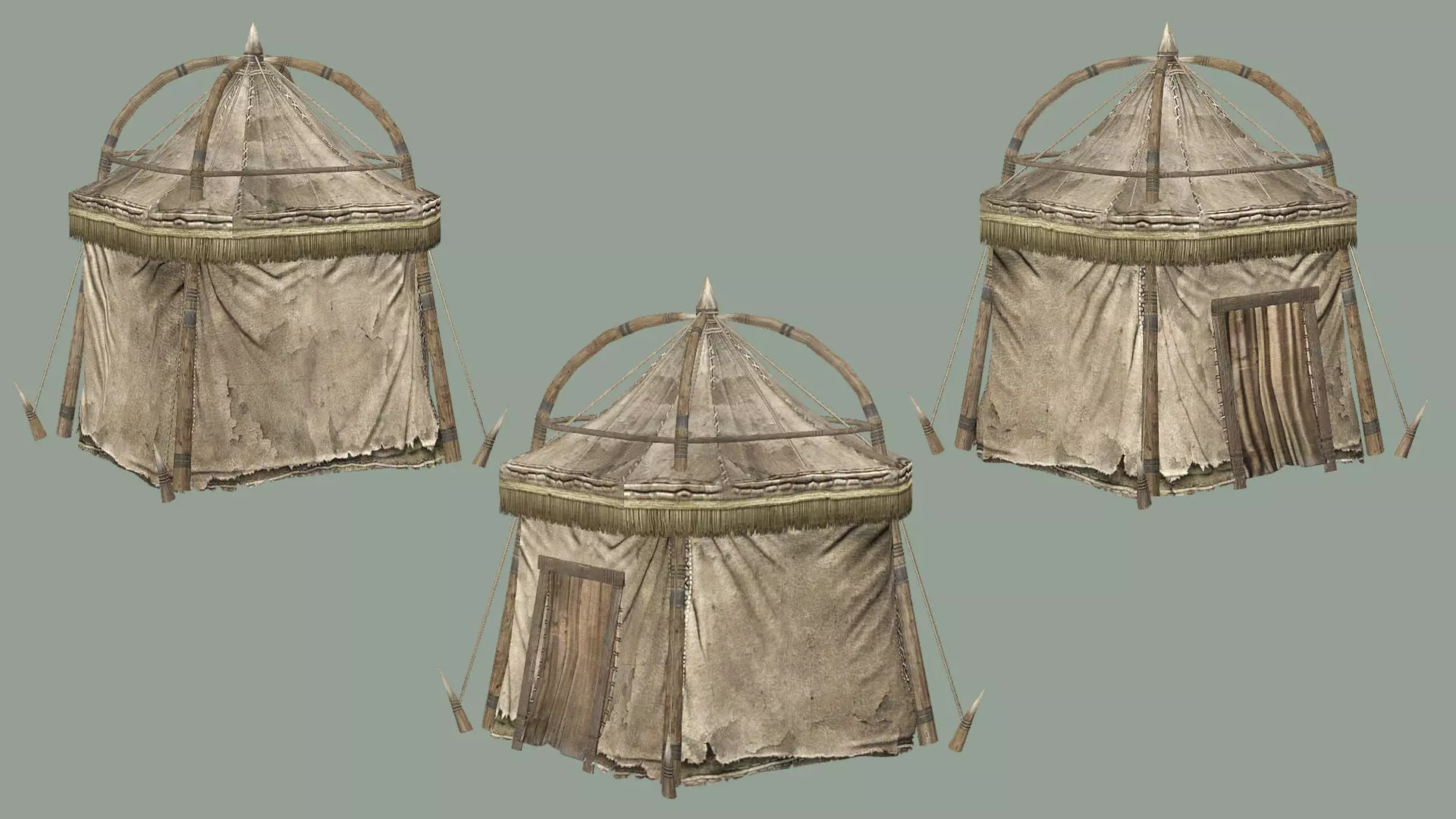 Medieval Market Tent Stalls Collection 3D Model Low-poly 3D model_9