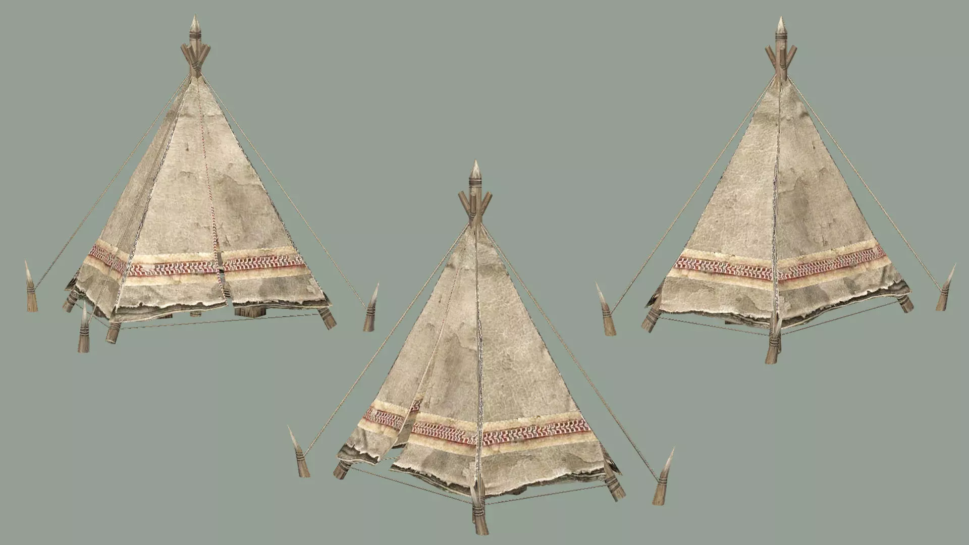 Medieval Market Tent Stalls Collection 3D Model Low-poly 3D model_12