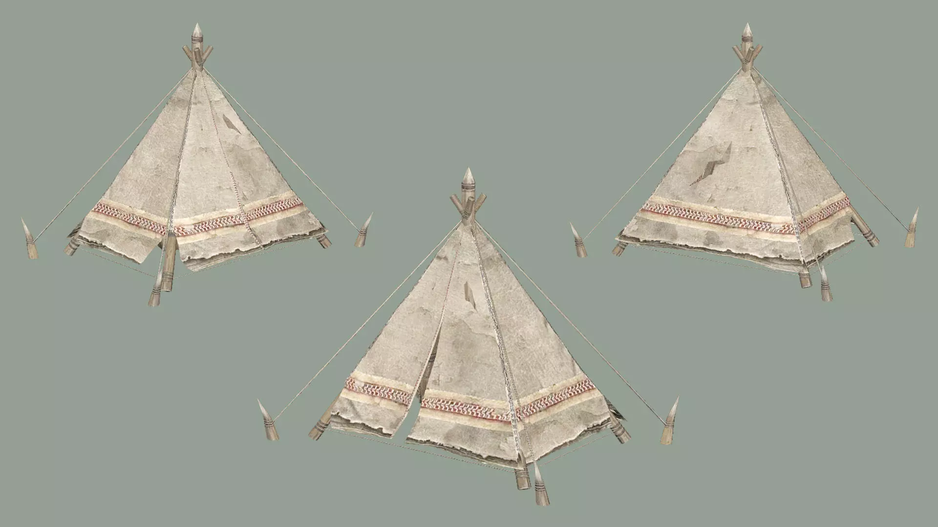 Medieval Market Tent Stalls Collection 3D Model Low-poly 3D model_14