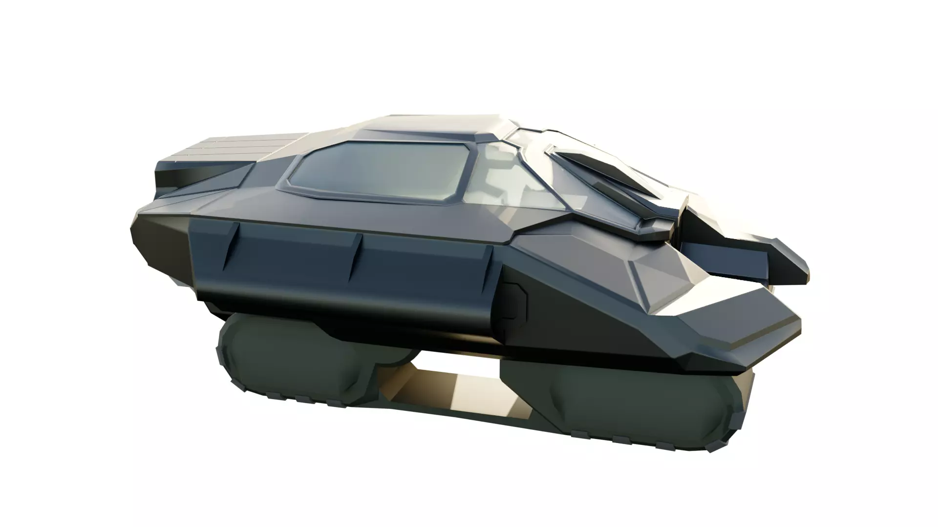 Sci-Fi Starship with Interior Base Mesh 02 Low-poly 3D model_24
