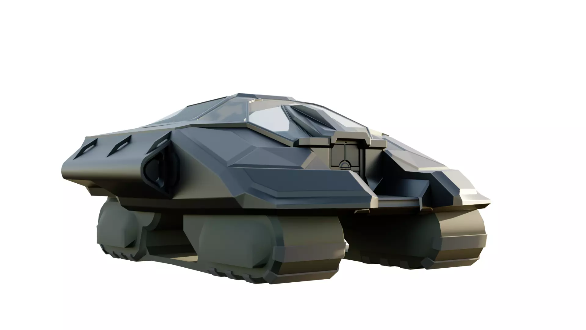 Sci-Fi Starship with Interior Base Mesh 02 Low-poly 3D model_20