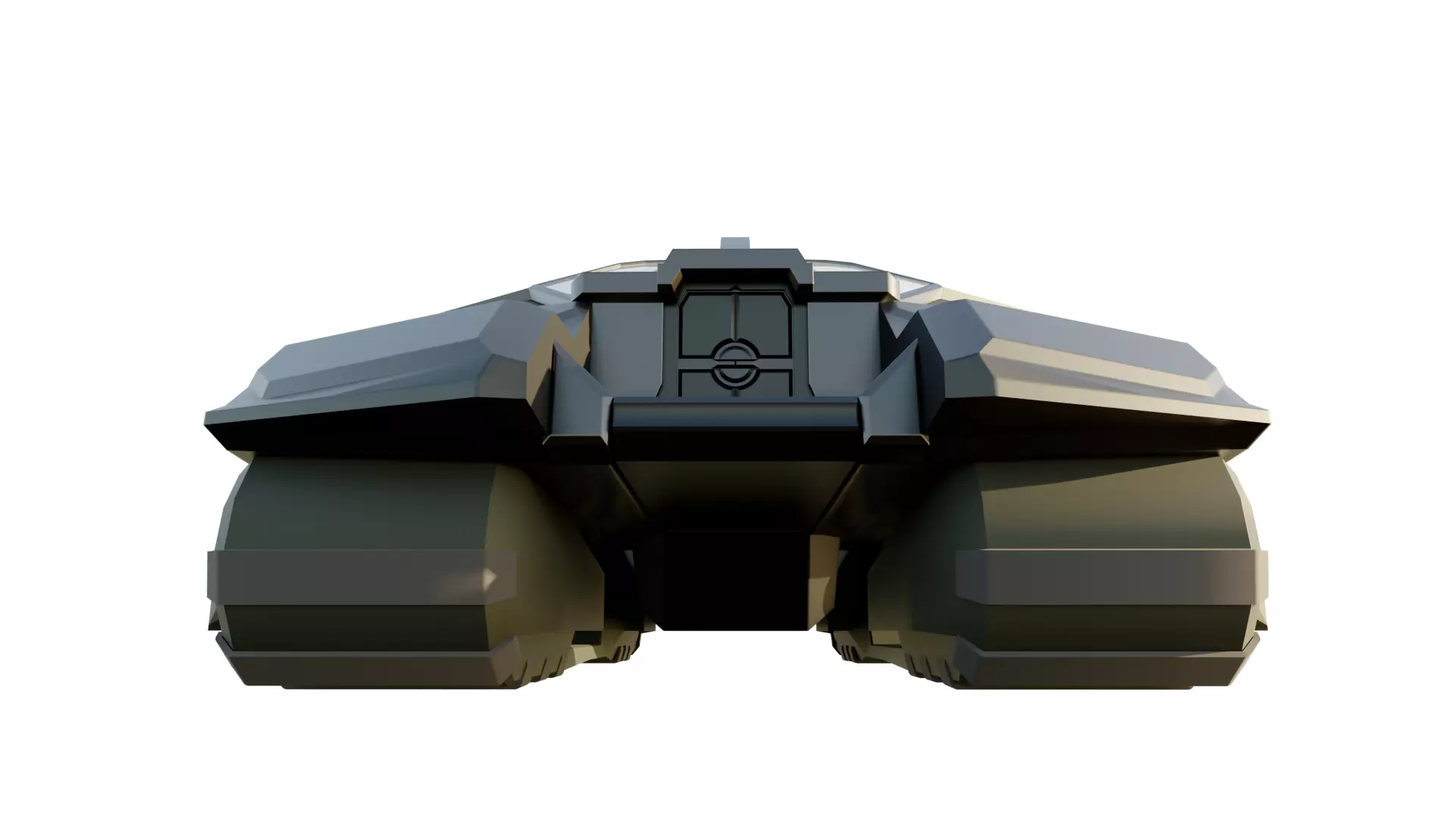 Sci-Fi Starship with Interior Base Mesh 02 Low-poly 3D model_23