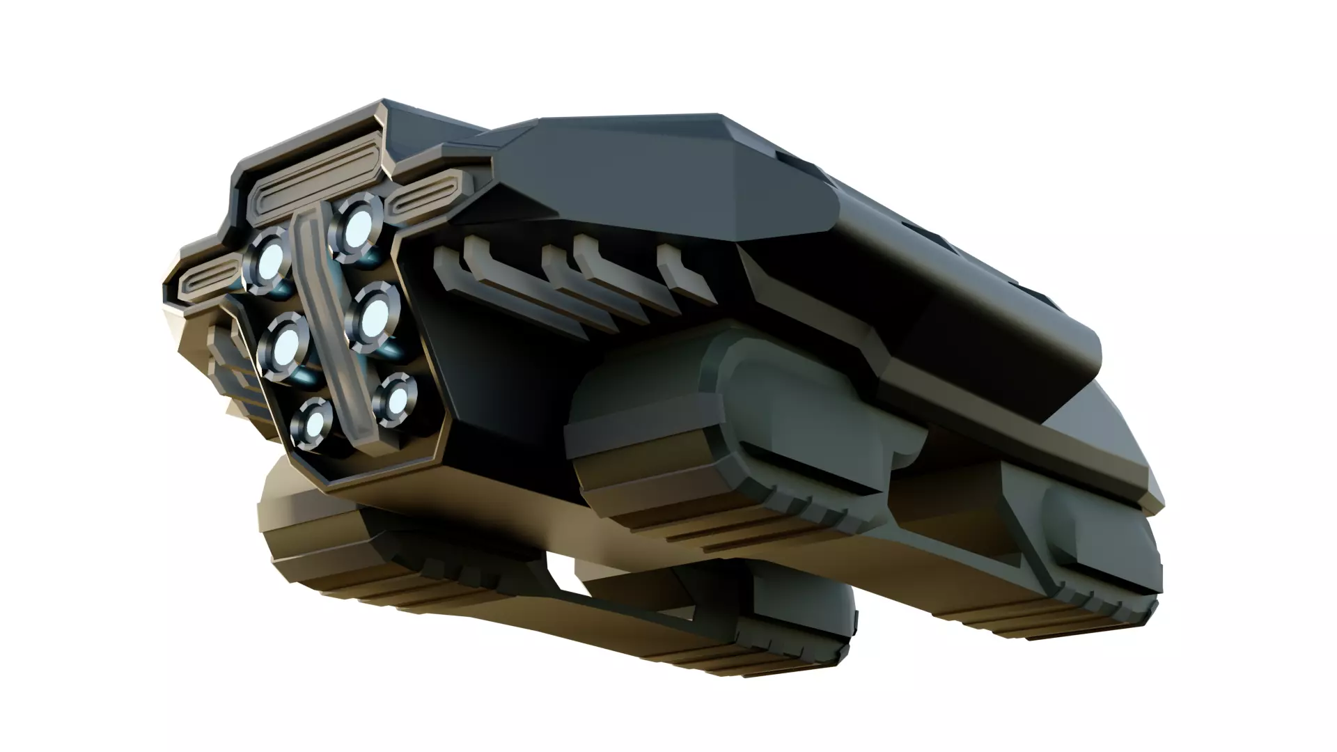 Sci-Fi Starship with Interior Base Mesh 02 Low-poly 3D model_25