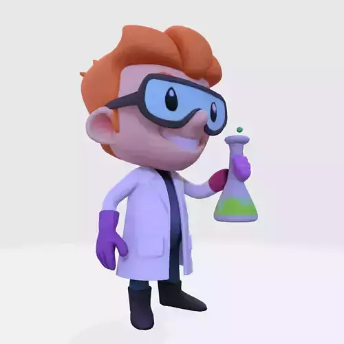 Cartoon Scientist 3D Model Print Ready  3D print model