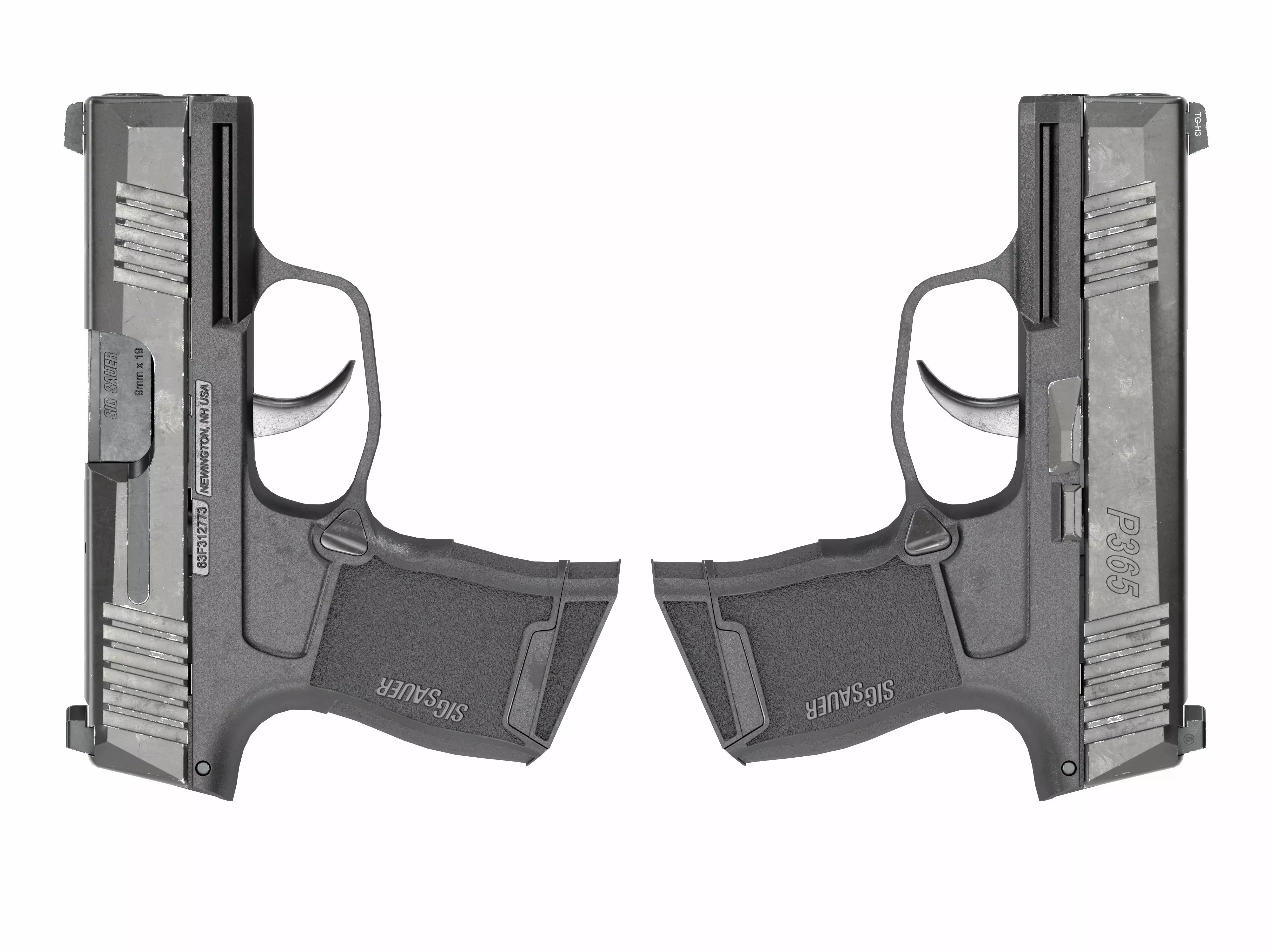 Sig Sauer P365 Pistol Low-poly 3D model_5