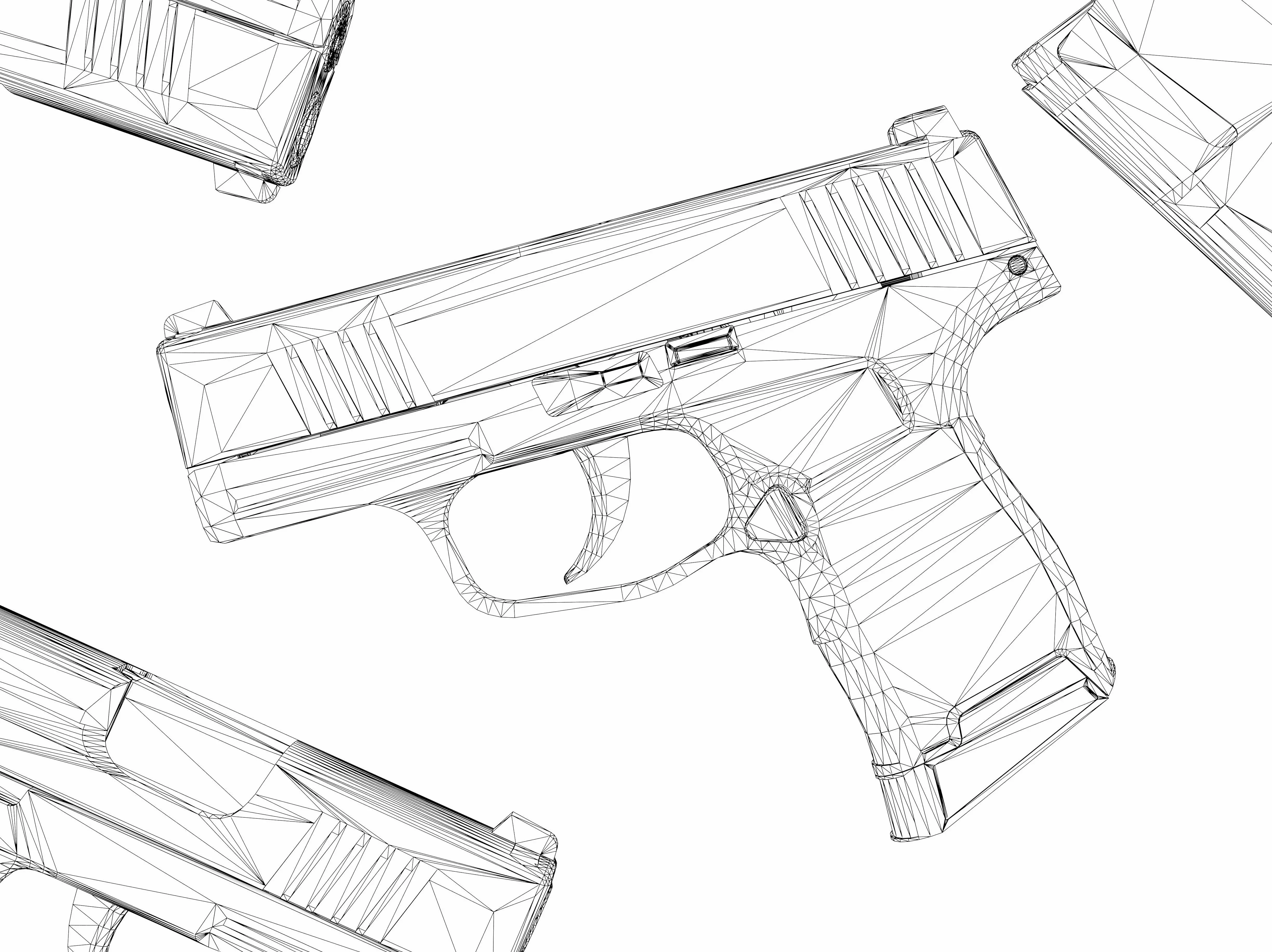 Sig Sauer P365 Pistol Low-poly 3D model_7