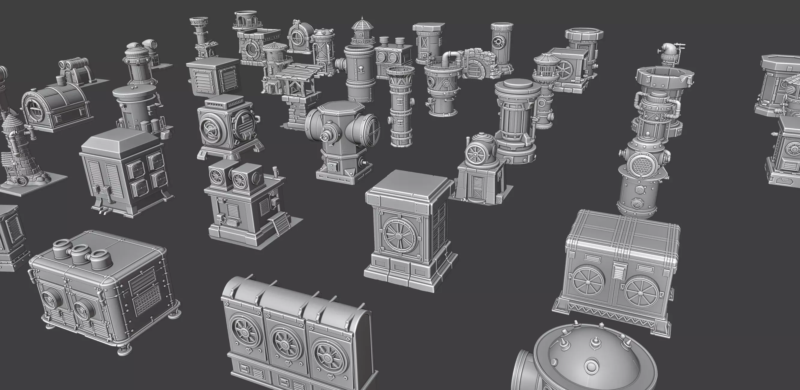 Stylized Vents Set 3D model_9