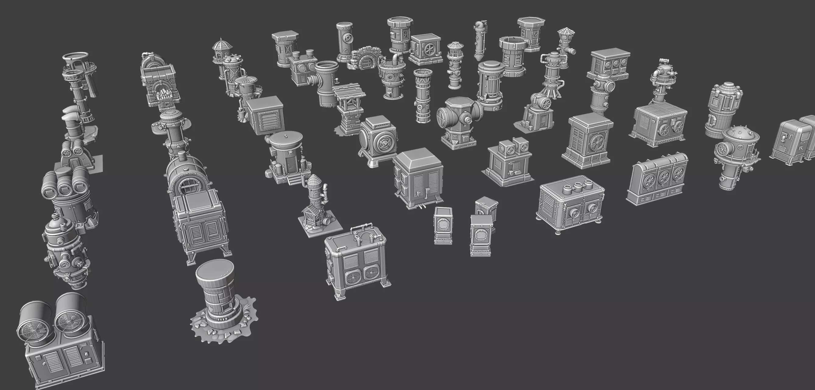 Stylized Vents Set 3D model_8