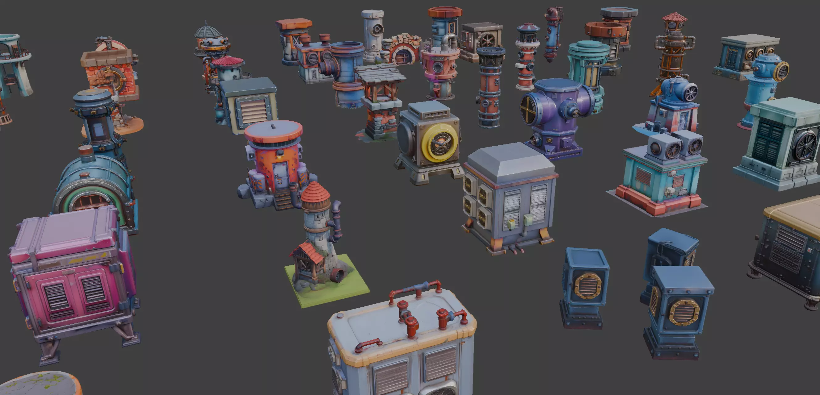 Stylized Vents Set 3D model_7