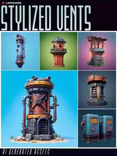 Stylized Vents Set 3D model