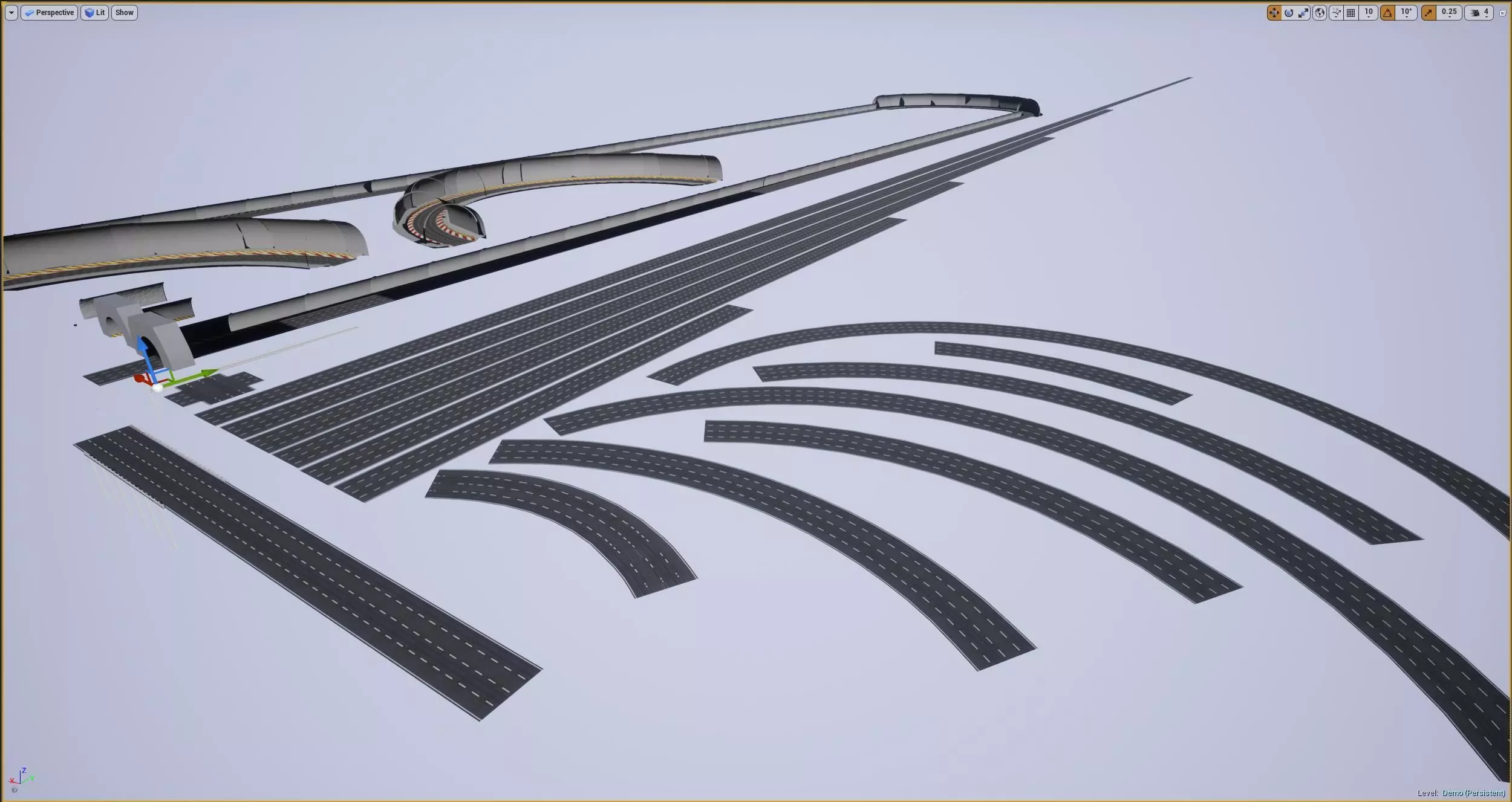 Road Modular Assets for Unity and Unreal Low-poly 3D model_10