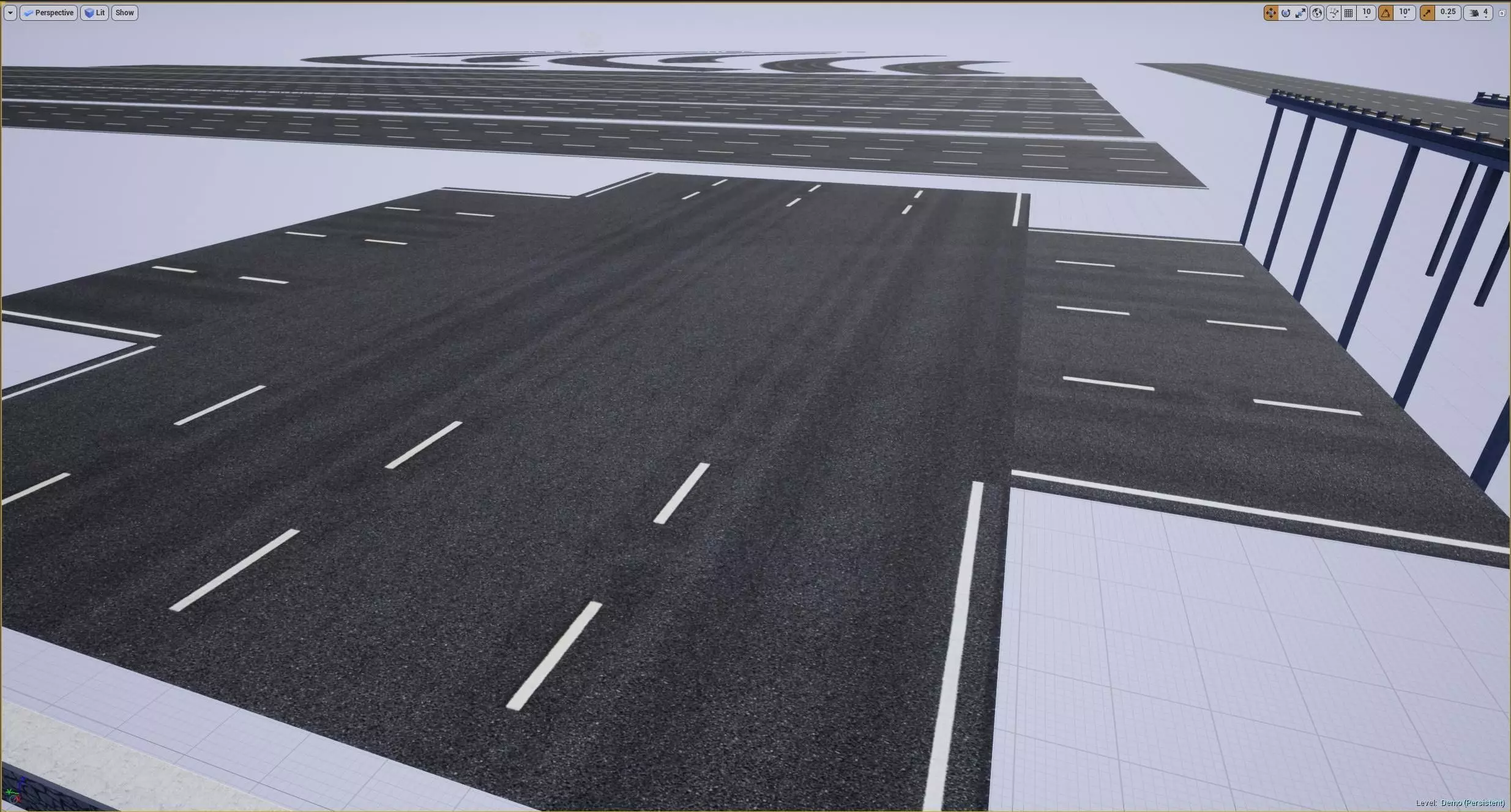 Road Modular Assets for Unity and Unreal Low-poly 3D model_11
