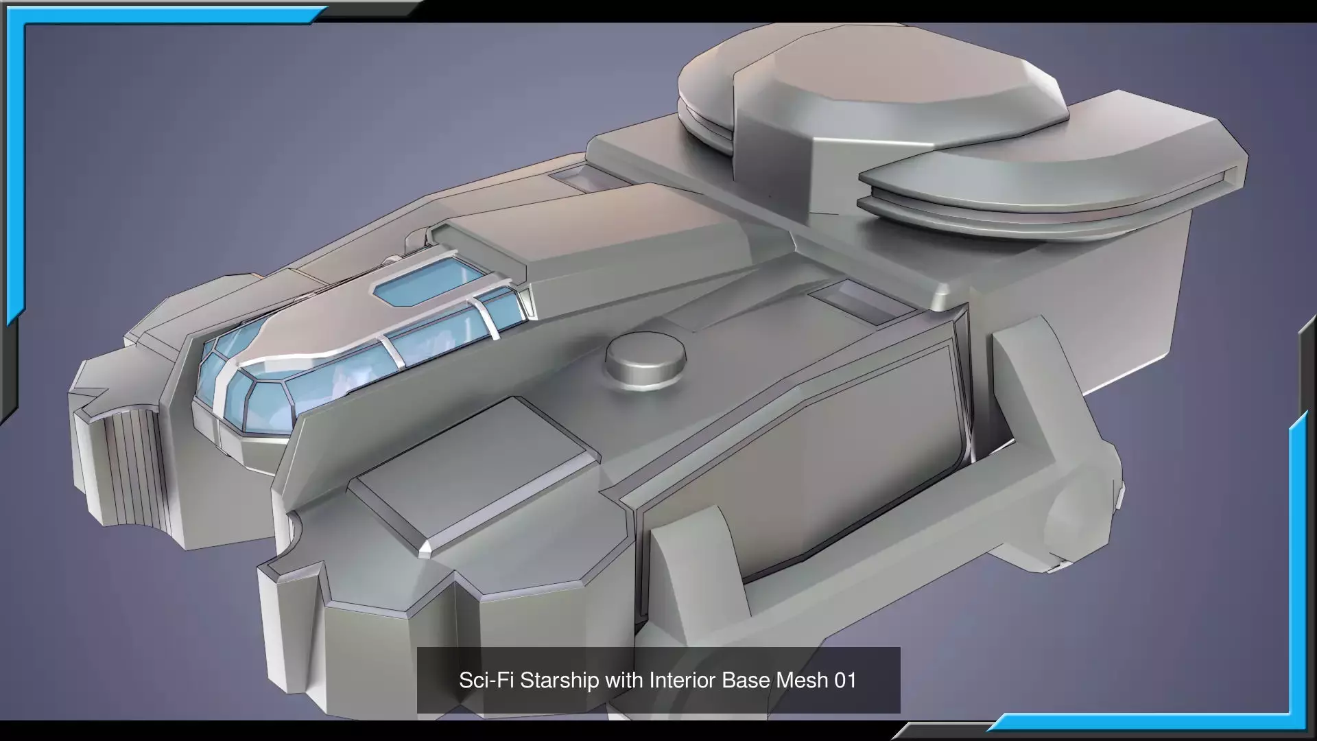 Stylized SciFi Starships with Interiors  3D Model Collection_3