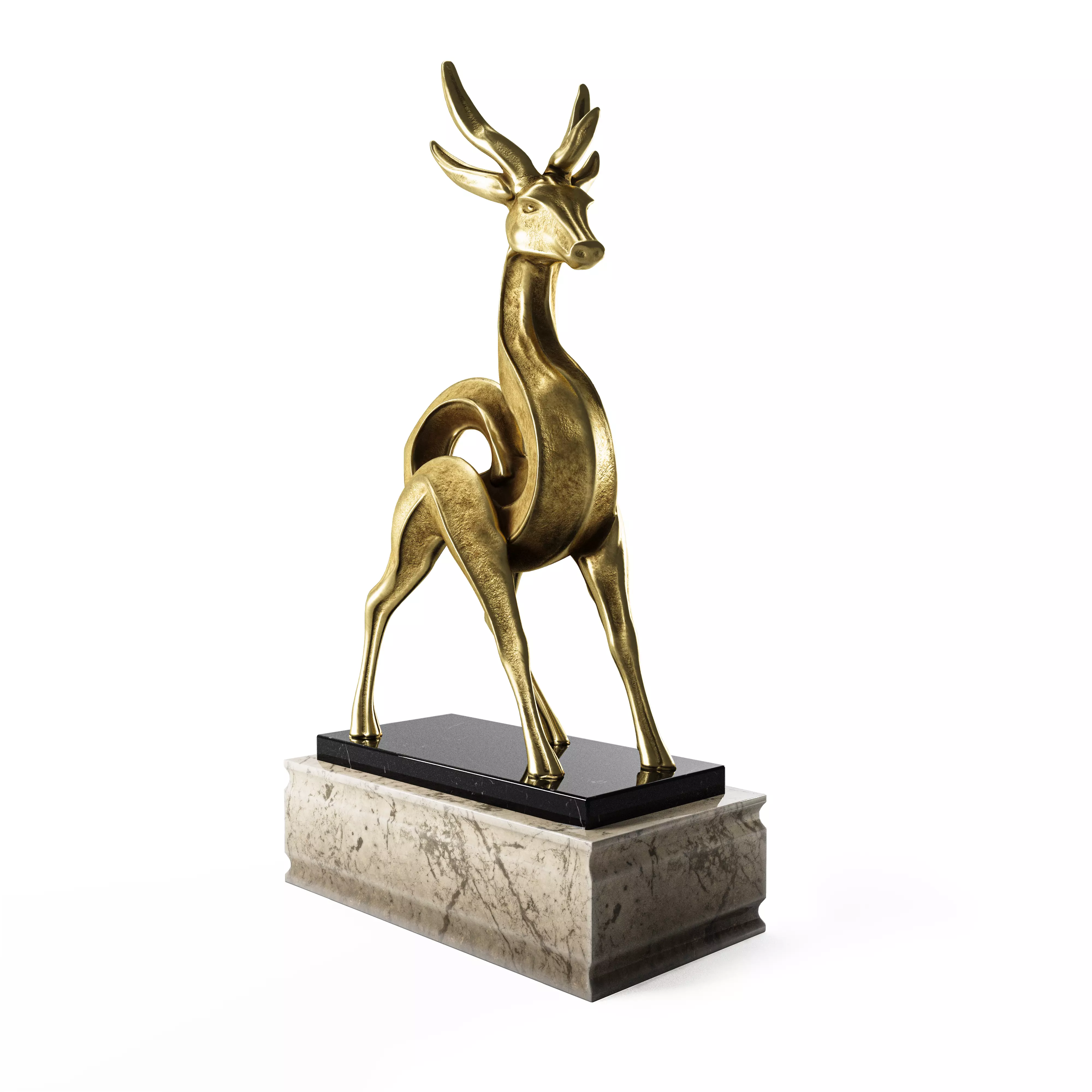 Deer Statue 3D model_1