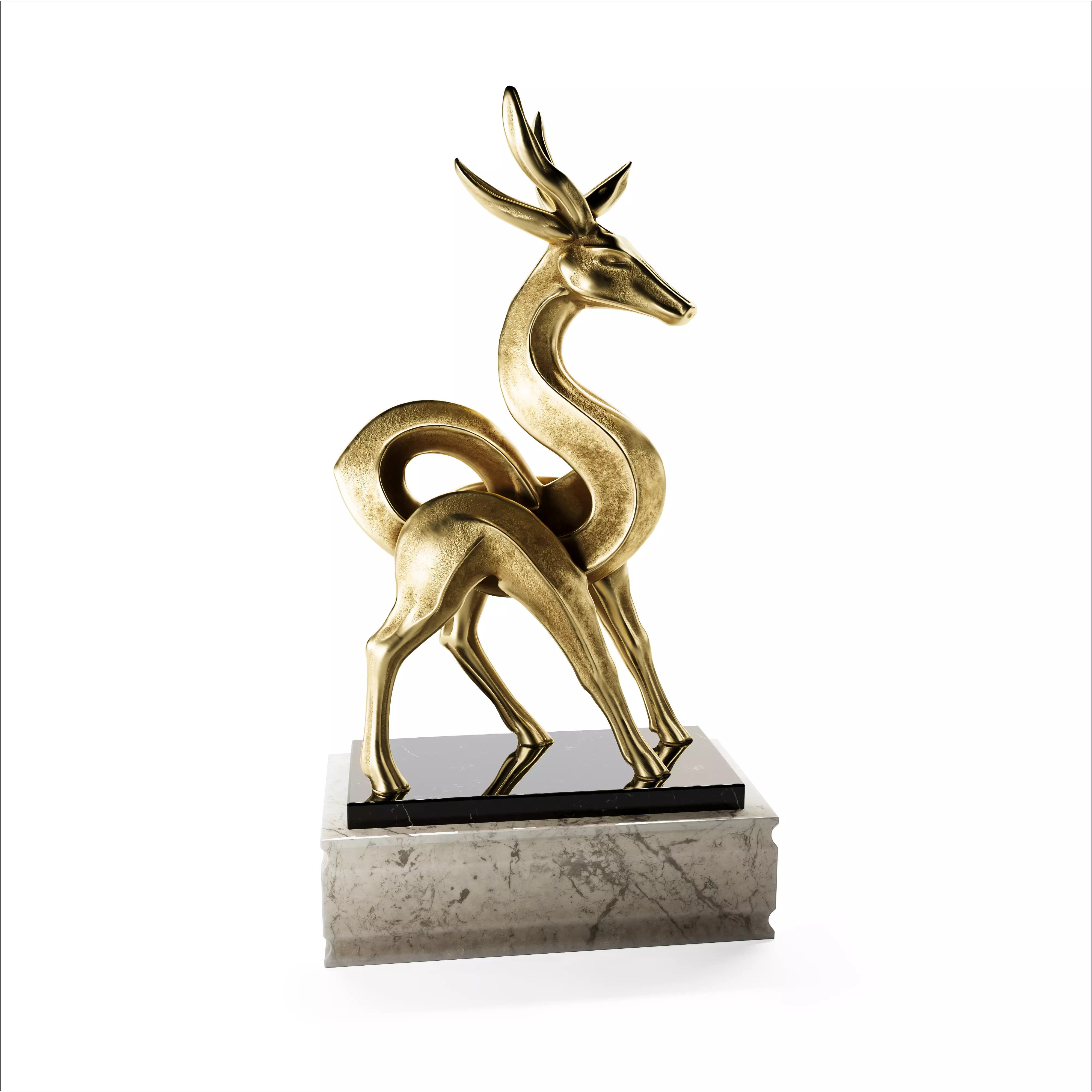 Deer Statue 3D model_0