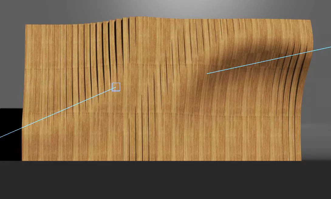 wavy wall decor 3D model_2