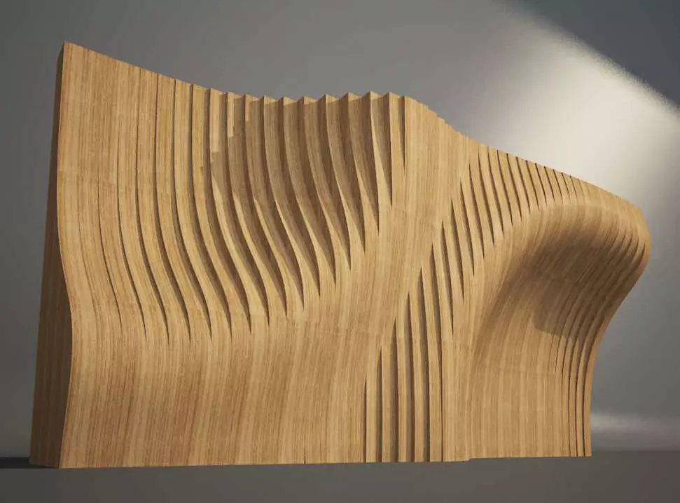 wavy wall decor 3D model_1