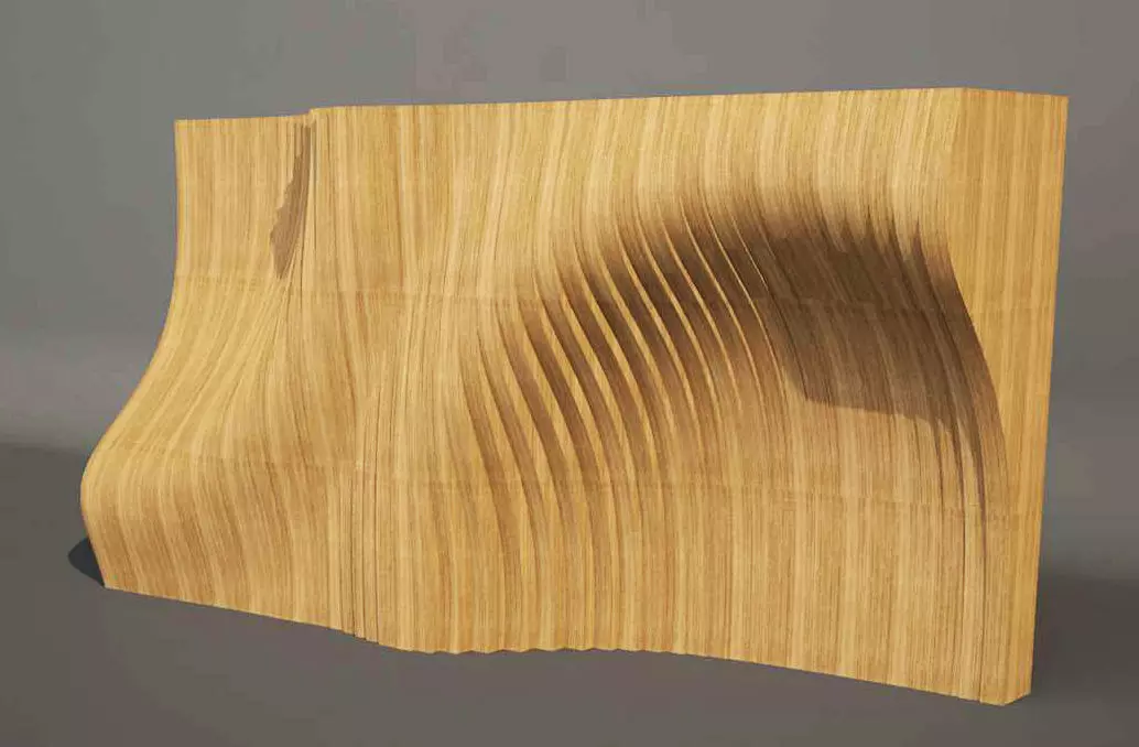 wavy wall decor 3D model_0