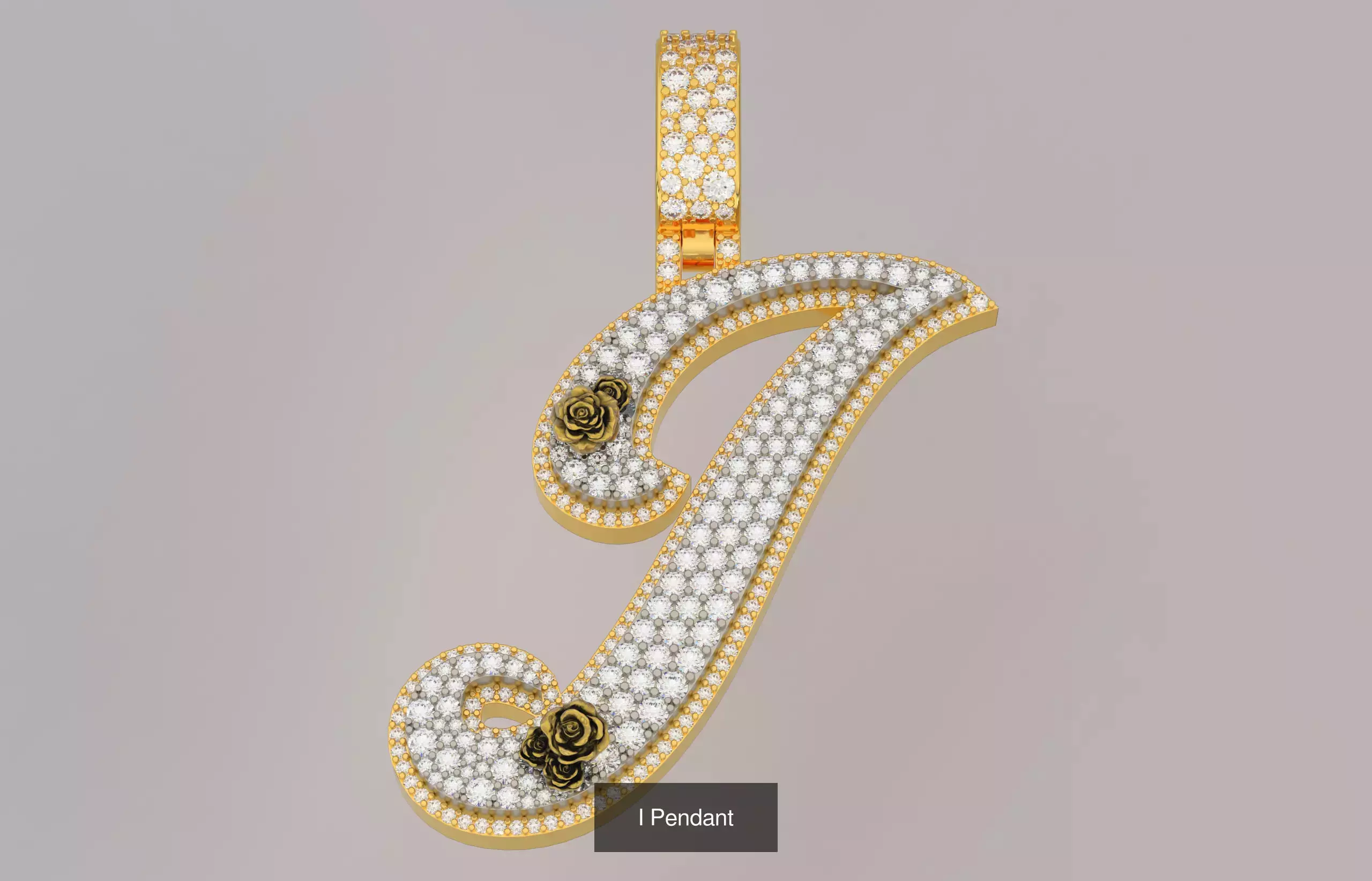 A-Z Custom Alphabet Mosaic Stone Setting Style  3D Model Collection_9