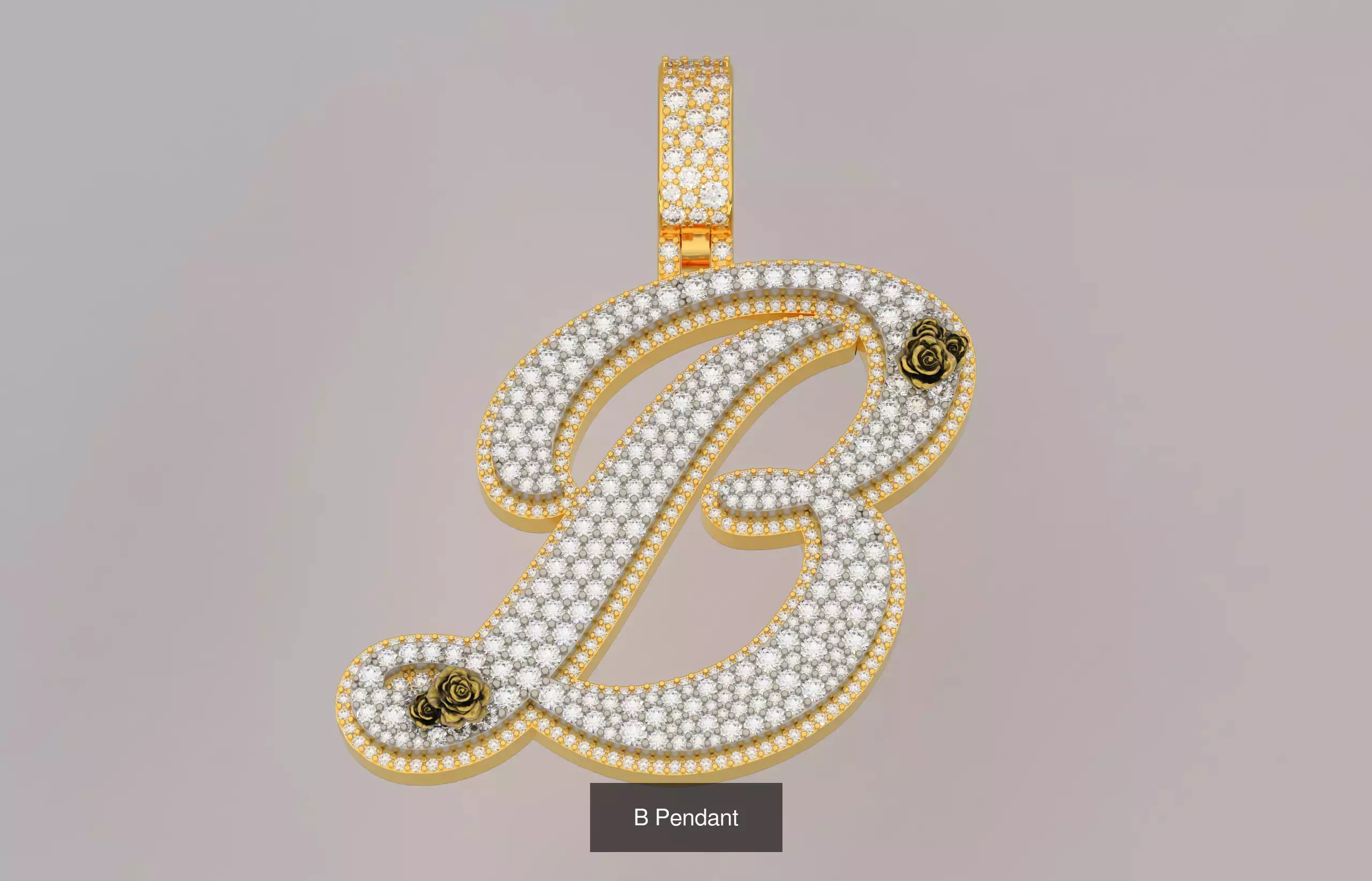 A-Z Custom Alphabet Mosaic Stone Setting Style  3D Model Collection_2