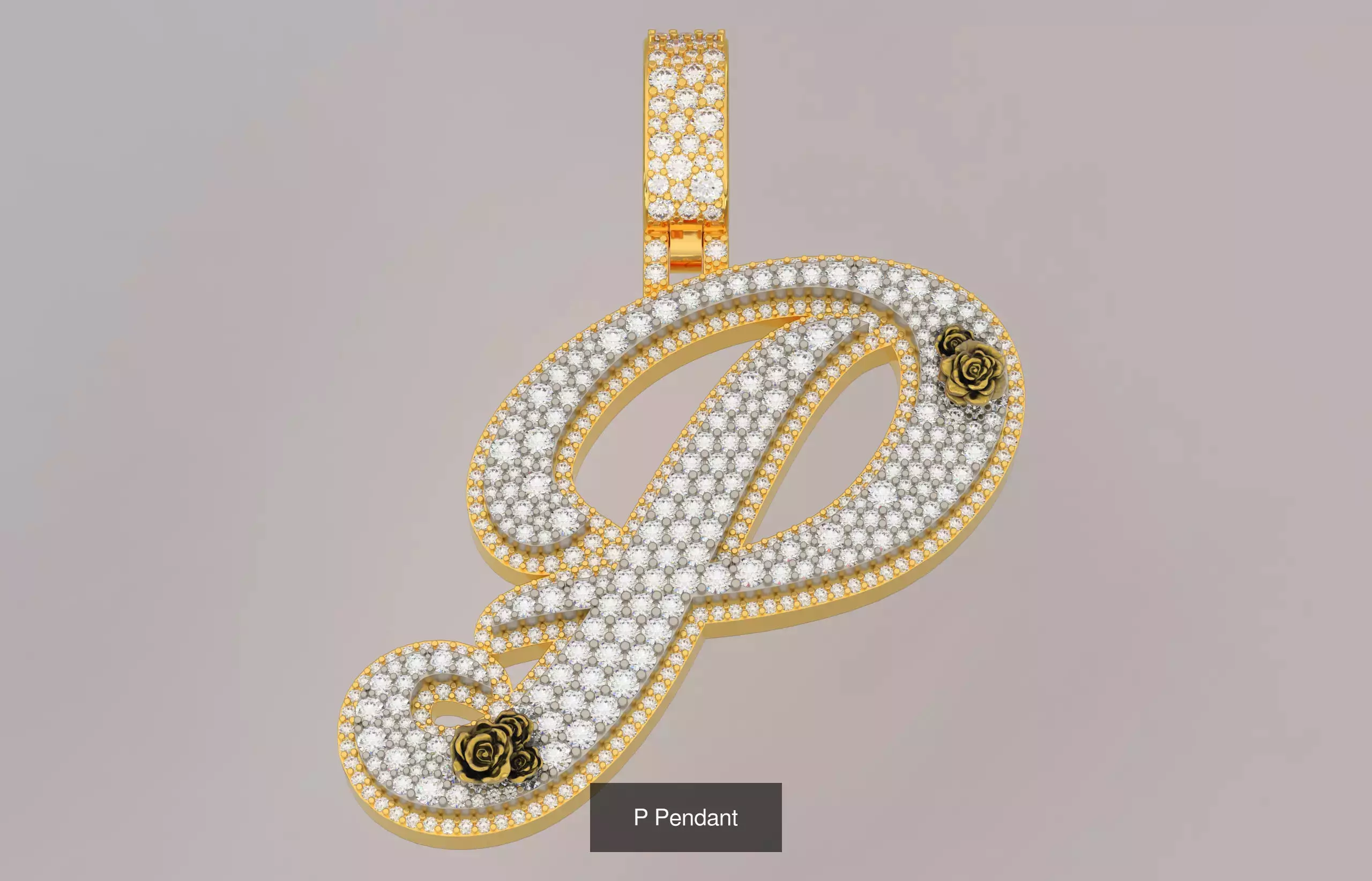 A-Z Custom Alphabet Mosaic Stone Setting Style  3D Model Collection_16