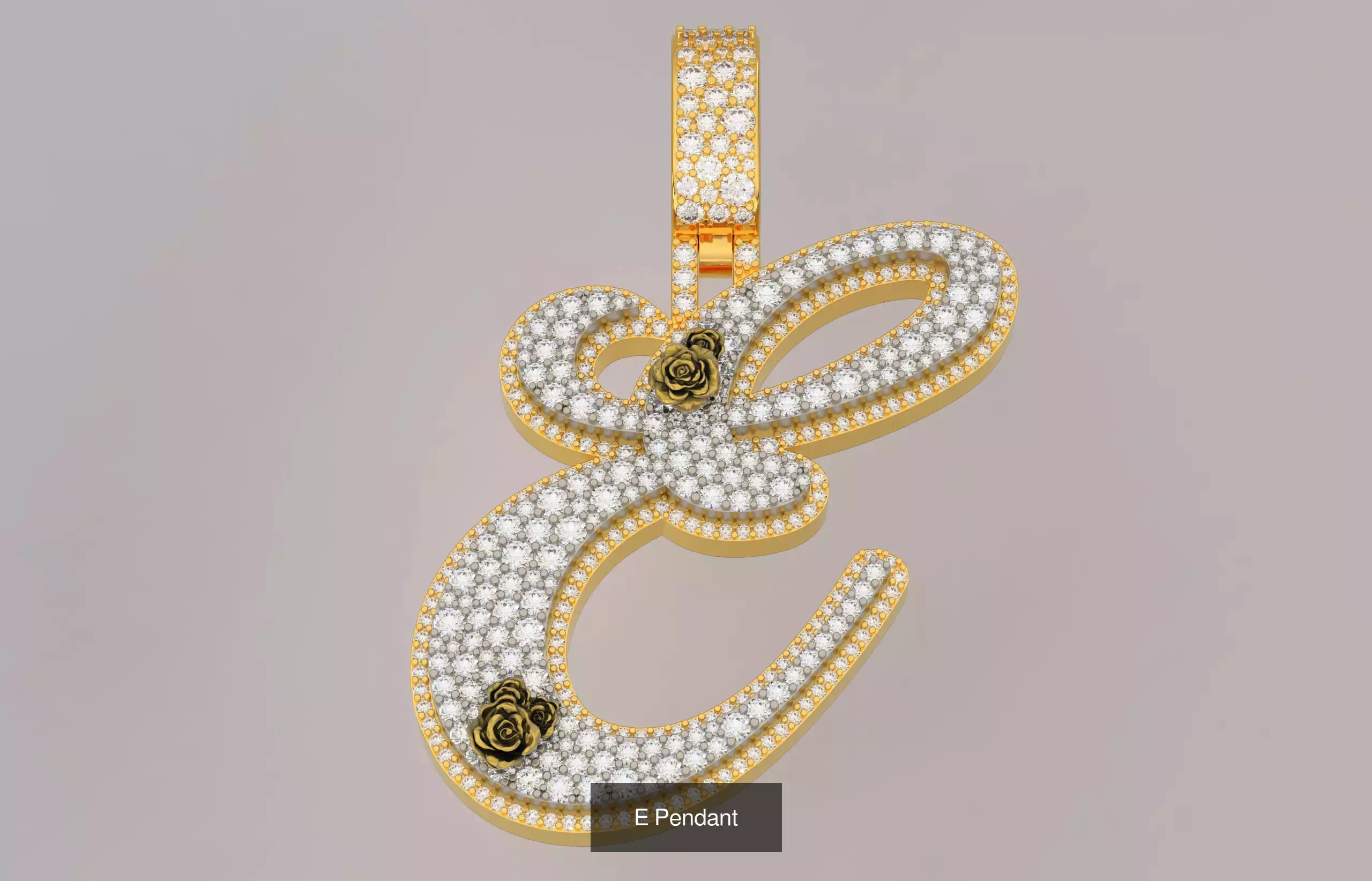 A-Z Custom Alphabet Mosaic Stone Setting Style  3D Model Collection_5