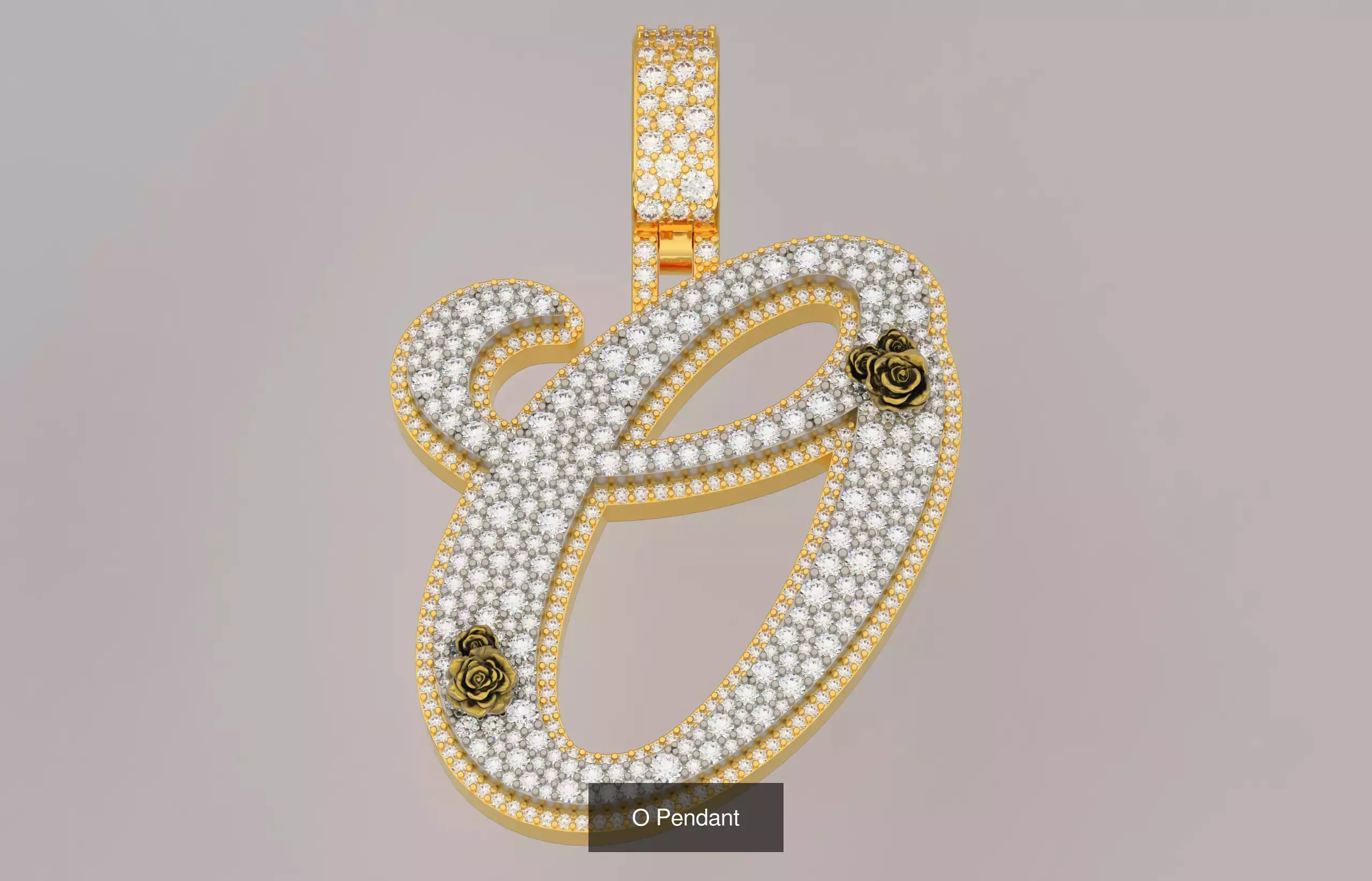 A-Z Custom Alphabet Mosaic Stone Setting Style  3D Model Collection_15