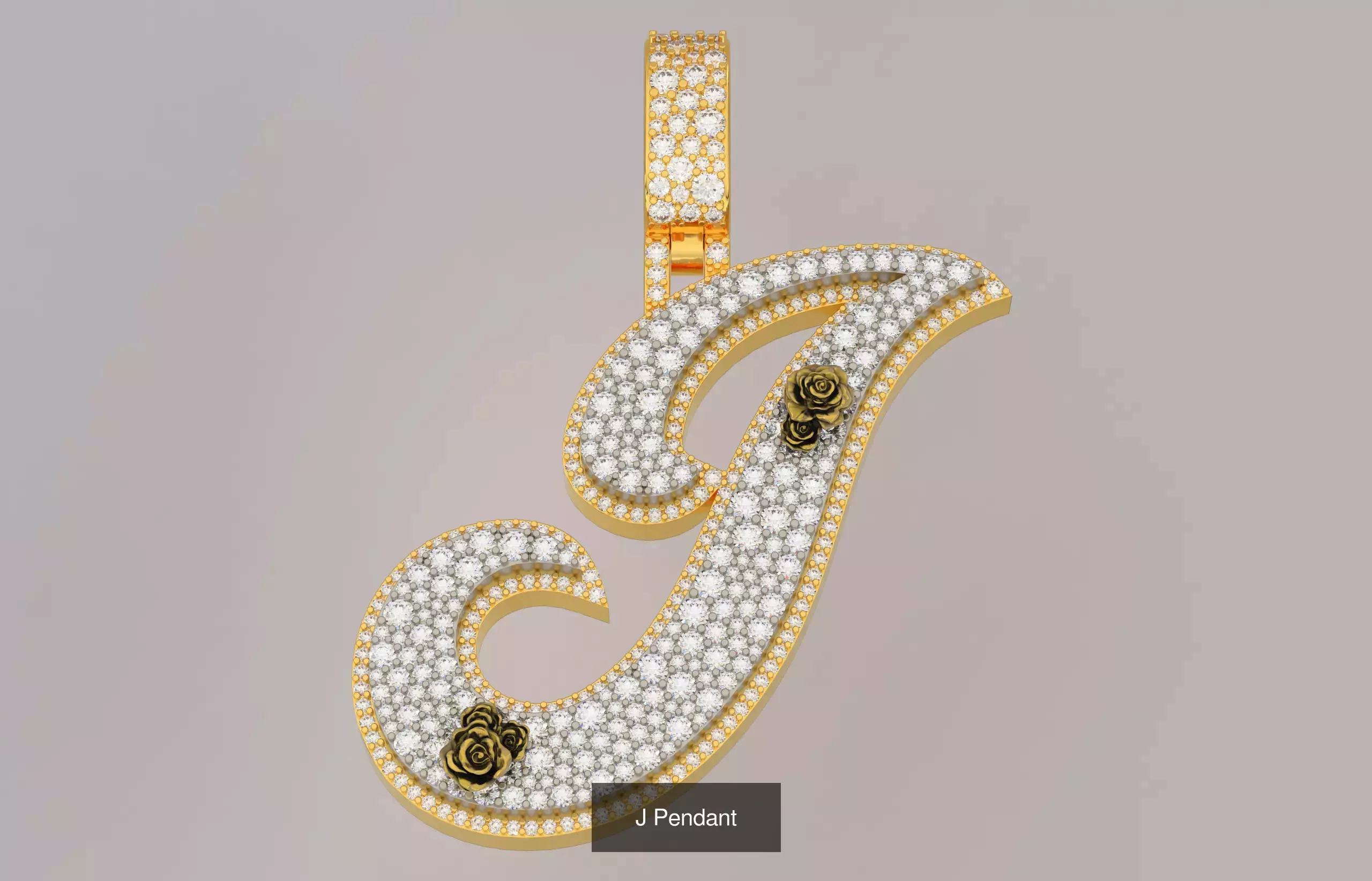 A-Z Custom Alphabet Mosaic Stone Setting Style  3D Model Collection_10