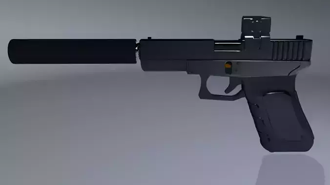 Handgun gun with silencer