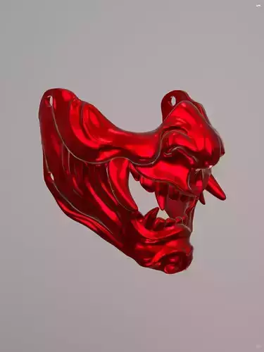 Half Oni Samurai Mask