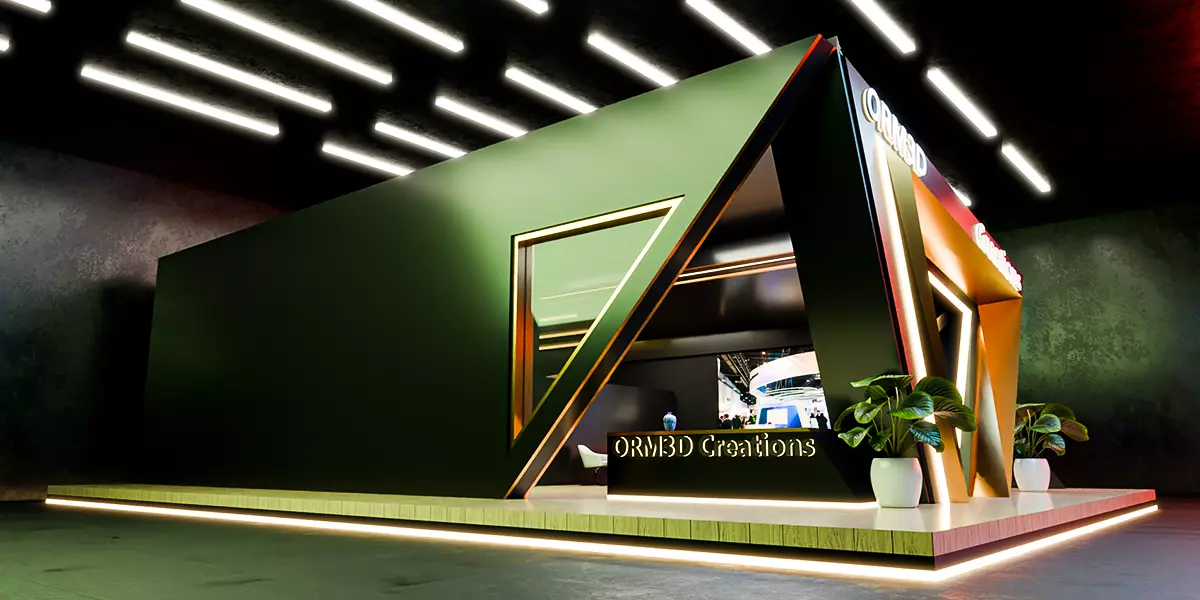 Futuristic Display Booth with Lighting Setup Blender 3D Model 3D model_6