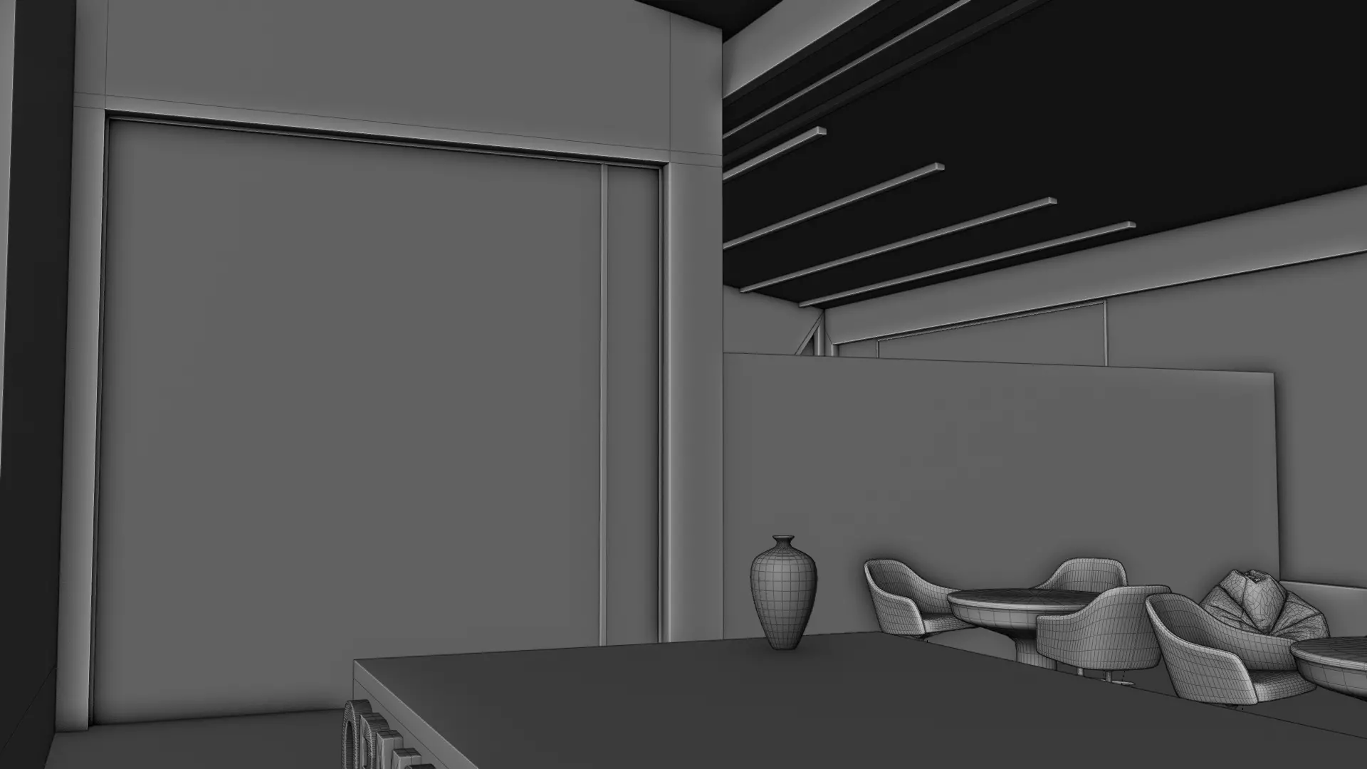 Futuristic Display Booth with Lighting Setup Blender 3D Model 3D model_9