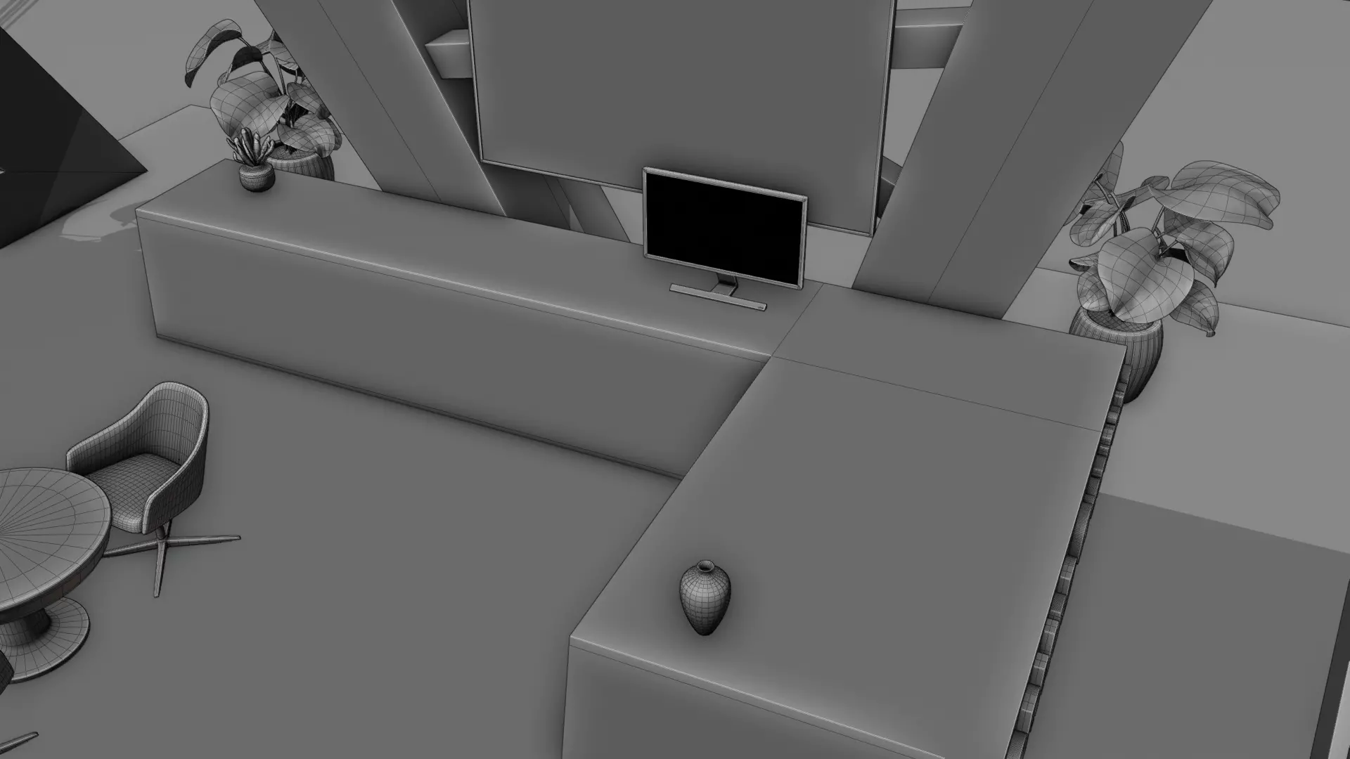 Futuristic Display Booth with Lighting Setup Blender 3D Model 3D model_8