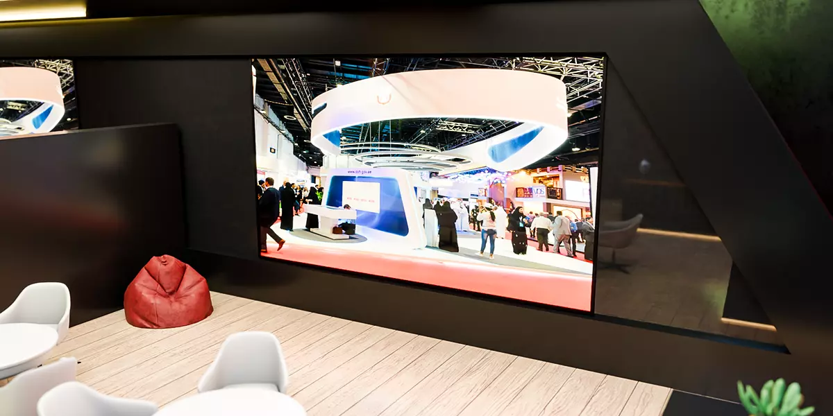 Futuristic Display Booth with Lighting Setup Blender 3D Model 3D model_4