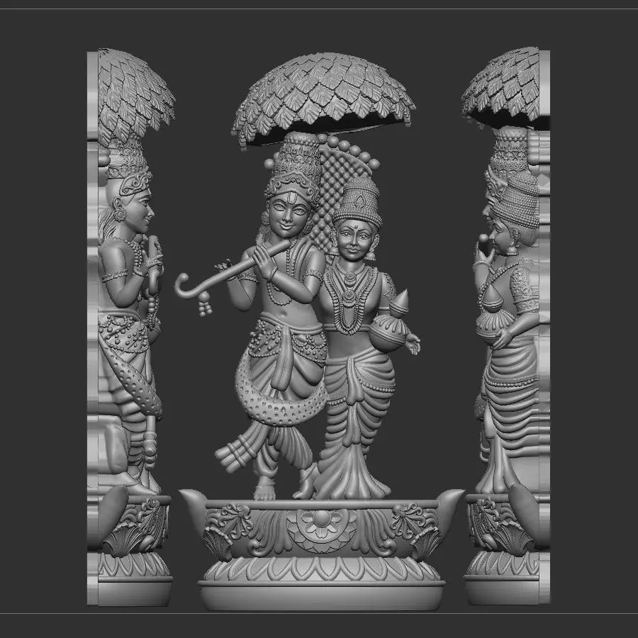 radha krishna 3D print model_2