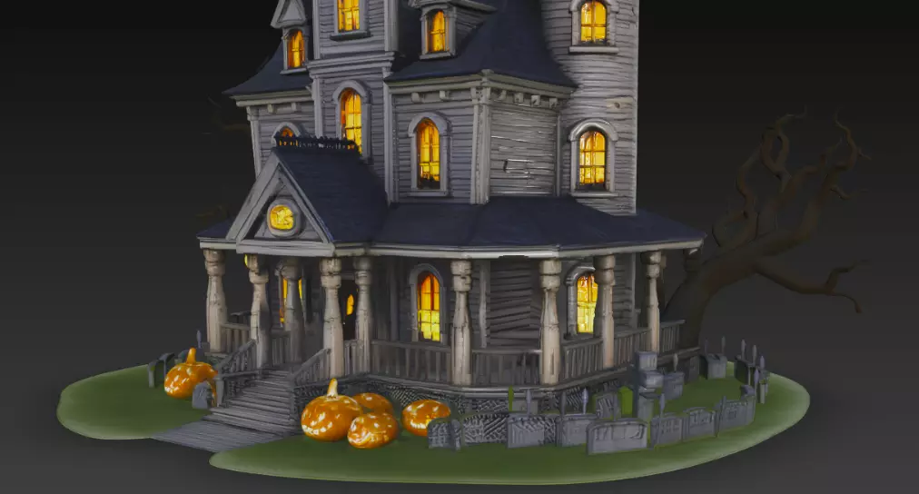 Spooky Halloween Mansion 3D Model 3D model_4